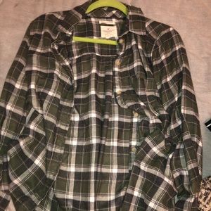 Green and white flannel